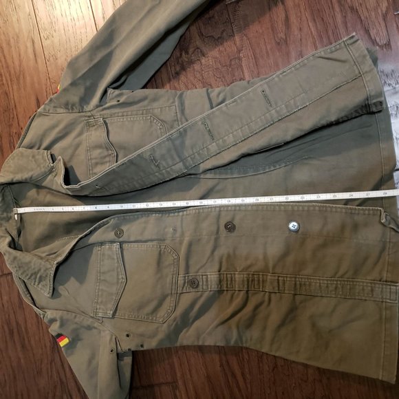 Vintage German Military Shirt Mens Green Long Sleeve Germany Pockets Army Size 5 - Picture 8 of 8